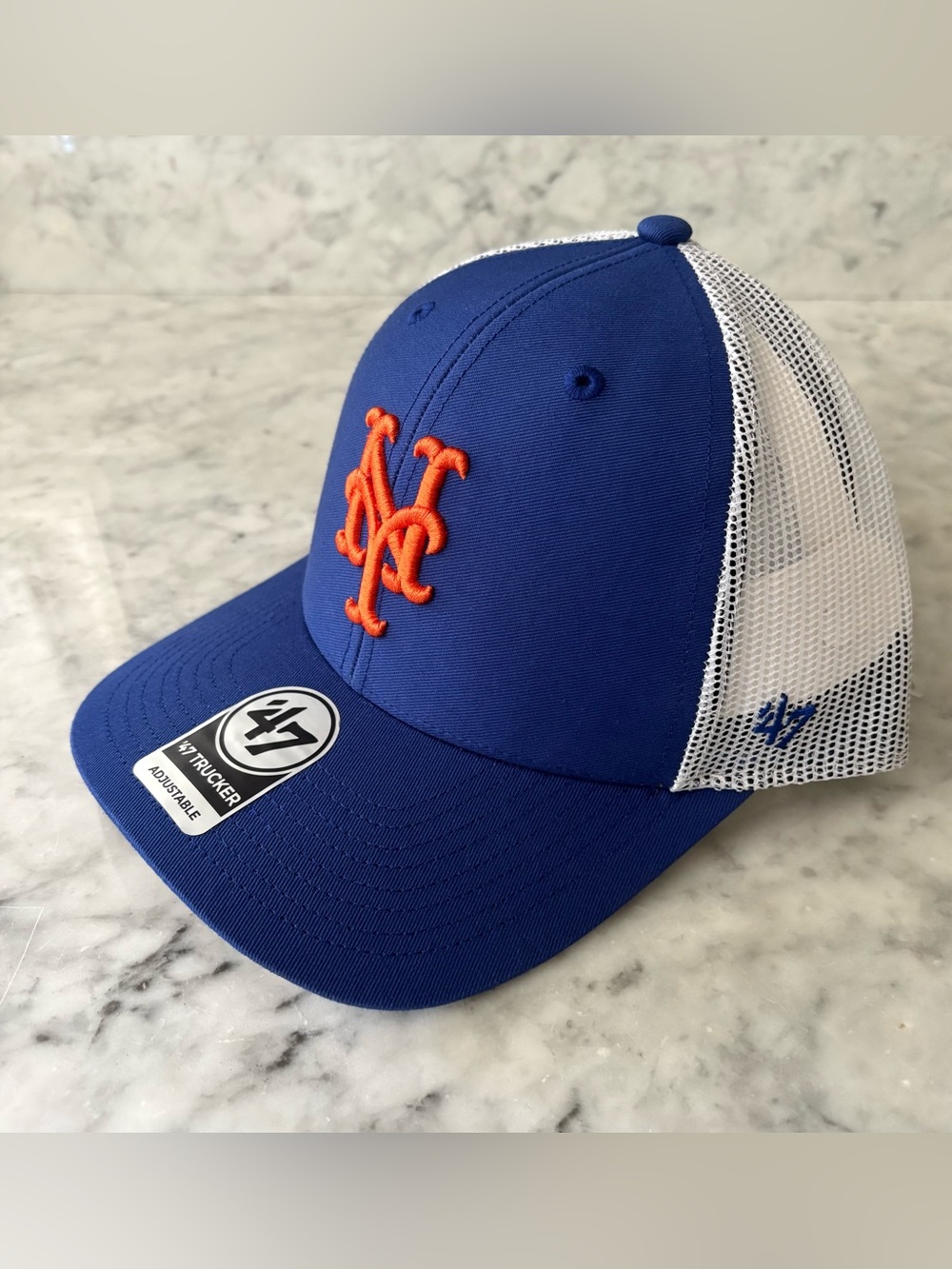 ‘47 Brand New York Mets Adjustable Snap Back Trucker Hat OSFN Blue White MLB